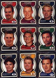 2005 Select "Footy Face Die Cut" [160], "Mark of the Week" [22], "Footy Face Idols Die Cut" [16], "Medal Die Cut" [5]. G/VG.