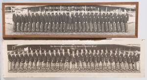 AUSTRALIAN TEAM PHOTOGRAPHS: Panoramic photographs of the 1952-53 & 1959-60 Kangaroo touring teams, each about 106x28cm. Provenance: Sydney Roosters collection.