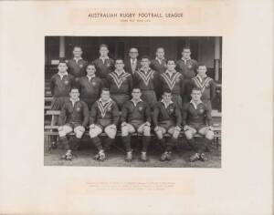 1958 AUSTRALIAN TEAM, team photograph "Australian Rugby Football League, Third Test Team, 1958", window mounted, framed & glazed, overall 53x43cm. Provenance: Sydney Roosters collection.