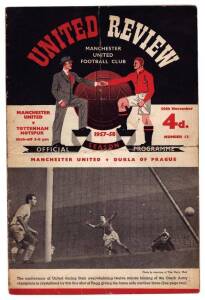 FOOTBALL PROGRAMMES: c1951-66 collection of programmes (65) & tickets (4) in album, noted 1957 (30 Nov) Manchester United v Tottenham Hotspur (68 days before Munich Air Disaster); 1960 FA Cup Final; 1959 England v Sweden; 1960 England v Spain; 1961 Englan