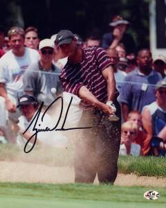 TIGER WOODS, signed photograph. With CoA & Forensic Certificate.