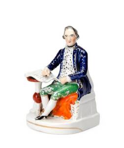 A rare Captain Cook Staffordshire pottery figure, circa 1845. 17cm