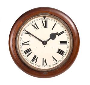 Railway clock. Master clock Ex Spotswood railway depot Melbourne. English fusee movement, 19th Century. 60cm diameter