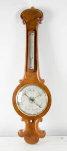 English mahogany banjo barometer by "P. Corti, Exeter". Corti of 5 Market Street, Exeter is listed as a manufacturer of barometers in 1850. Fully restored. 92cm.