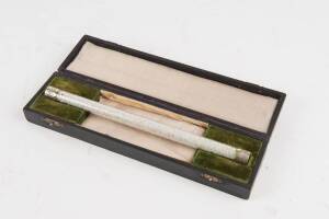 Opal specimen wand with silver mounts in original fitted box by Junne & Co opal dealers Sydney. 