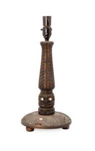 TIKI table lamp, New Zealand carved timber, early 20th Century. 41cm