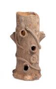 Bendigo Pottery (attributed). A workman's piece tree stump umbrella stand with applied snack & lizard decoration, 19th Century. 54cm.