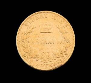 GOLD SOVEREIGN; Sydney Mint 1864. F.