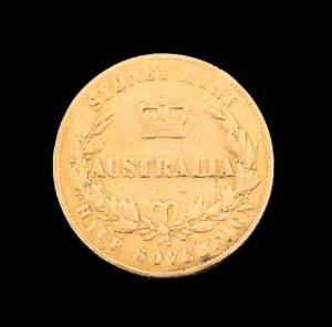 HALF SOVEREIGN; Sydney Mint 1865. F.