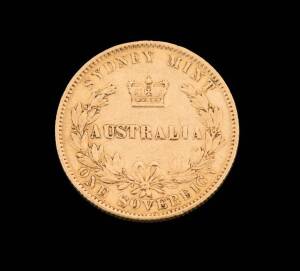 GOLD SOVEREIGN; Sydney Mint 1870. GF.