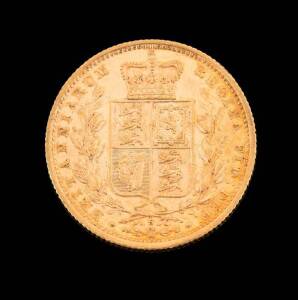 GOLD SOVEREIGN; Sydney Mint Shield 1886. EF.