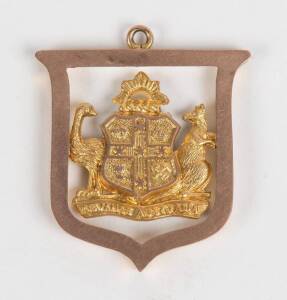 9ct Gold fob/medal with Australian Coat of Arms by Willis, Melbourne.