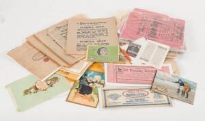 SOAP/CLEANING: Accumulation of ephemera, c1890-1940s, with wrappers/ packaging & adverts, noted Eureka Soap (88), Volcano Brand (94), Peters Yankee Magic, Keystone Soap, Lifebuoy Soap, Sunlight Soap, Pears, Monkey Brand.