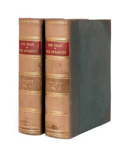 SHACKLETON, E.H.: "The Heart of the Antarctic, being the story of the British Antarctic Expedition 1907-1909" [William Heinemann, London, 1909. Half-leather; First Edition. 4to]. Two volumes complete - Volume One - xxxvi, 371pp, [1] and Volume Two - xv, [