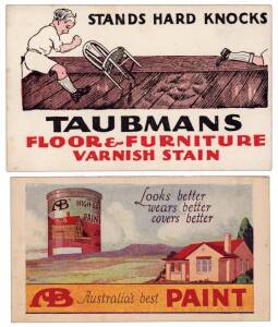 PAINT/BOOKS: Ephemera range including nice group of blotters (7), including Taubmans & AB Australia's best Paints; other ephemera (4).