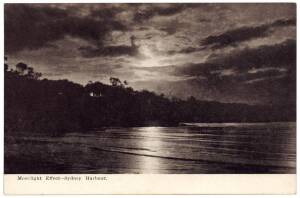 "AUSTRALIAN MOONLIGHT SCENES" Art Series, No.15; circa 1905 group of 6 real photo cards in the original envelope. All Sydney scenes. 