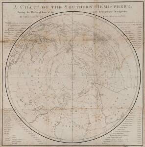 "A Chart of the Southern Hemisphere" by Captain James Cook, published by William Strahan [London 1777]. 55 x 57cm