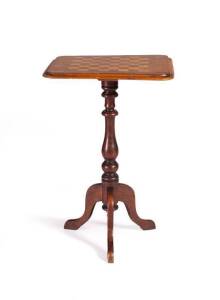 GAMES TABLE. Cedar, blackwood & pine with rectangular top, circa 1880s. Height 75, width 49cm, depth 40cm