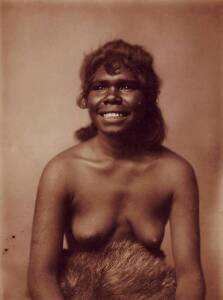 ABORIGINALS: Two early photographs (1 probably by Kerry), each 20x15cms; together with 8 lantern slides (square format) depicting Torres Strait and Pacific Island natives. (10 items).