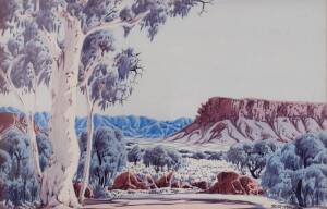 KEITH NAMATJIRA (1938-1977): Central Australian Landscape, watercolour, signed lower right, 33.5 x 52 cm