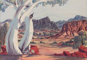 MAURICE NAMATJIRA (1938-1977): White Gum, watercolour, signed lower right, 24 x 34 cm