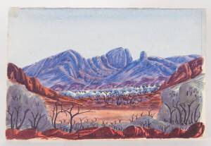 LINDSAY IMBARNDARINJA (BORN 1918): Macdonnell Ranges, watercolour, signed lower centre, 18 x 27 cm