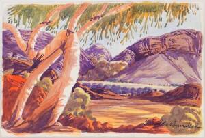 EWALD NAMATJIRA (1930-1984): Twisted Gum, watercolour, signed lower right, 20 x 29 cm