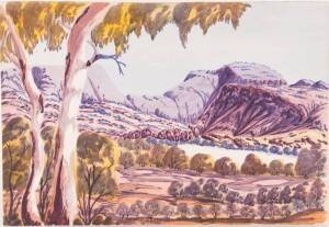 ARNOLF EBATARINJA (BORN 1931): Central Australian Landscape, watercolour, signed lower centre, 38 x 55 cm