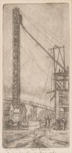 TOM ROBERTS, Untitled, etching, printed by George Bell 1961, 18.5 x 9 cm