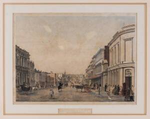 FRANCOIS COGNE (1829-1883), Collins Street from Queen's Street, colour lithograph, printed by Charles Troedel, 26 x 36.5 cm