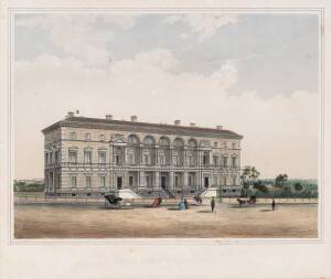 FRANCOIS COGNE (1829-1883), Treasury Building 1863, colour lithograph, printed by Charles Troedel, 26.5 x 36 cm