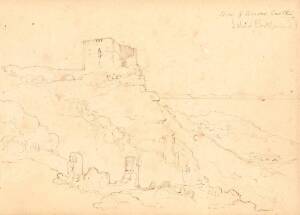 CONRAD MARTENS (1801-1878): Sketches from Conrad Martens 1824-31 Sketchbook: - "Bow & Arrow Castle, Isle of Portland", "Ilfracombe Harbour July 16", "Chideock 1824", "Waters Mouth July 15", each window mounted, 42x33cm.