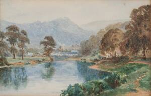 JAMES S. GOSLING: Watercolour title verso "Wye Valley Lydbrook" (exhibited 1909-10). 15 x 10cm.