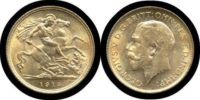 HALF SOVEREIGN: 1915S Half-Sovereign, aUnc.