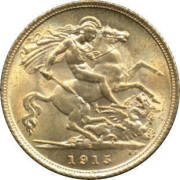 HALF SOVEREIGN: 1915S Half-Sovereign, aUnc. - 2