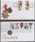 2000 "The Last ANZACS" & "For Valour" PNCs, plus "Australia's First VC" $1 Unc pack and 2001 "Centenary Of The Army". (4 items) - 2