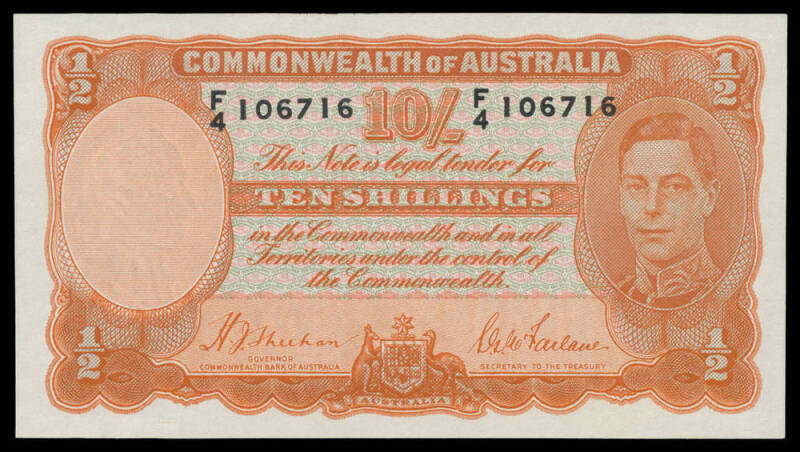 TEN SHILLINGS: 1939 10/- Sheehan/McFarlane McDonald #20, Cat $3750, Unc.