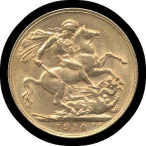 GREAT BRITAIN: Gold group with 1828, 1907 & 1910 Half-Sovereigns and 1910 Sovereign, condition varied. (4)