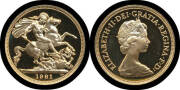 GREAT BRITAIN: 1981 proof sovereign in Royal Mint casing.