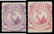 c.1870 (?) Torres Strait Settlement 4c to 36c complete (missing the 2c brown), the 4c is marginal, the 16c & 36c have one straight edge, unused. Very scarce "phantom" issue. The Torres Strait labels offered here are all part of the "Brussels Find": see