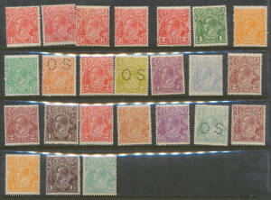 Hagner album with useful KGV Heads, 1930s Commems largely complete including Officials (5/- Bridge & KSmith 'OS' duo are CTO), KGVI 3d blue Dies, Robes both Papers (Thin Paper set **), BCOF set to 5/- Thin Paper, £sd Navigators set of 8 **, then Decimals 