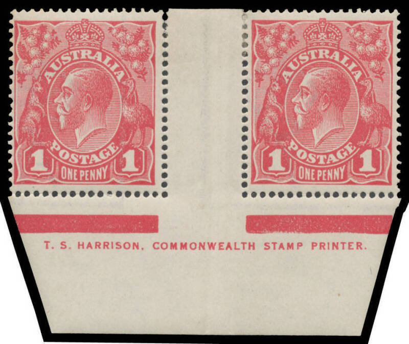 Mostly KGV Heads including Single Wmk 1d red Harrison One Line Imprint pair, 1½d brown & 4d olive Harrison Two Line Imprint pairs & 2d brown Large White Flaw in L/H Value Tablet in block of 4 (variety unmounted); LMult Wmk ½d 'JBC' Monogram block of 15 &