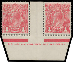 Mostly KGV Heads including Single Wmk 1d red Harrison One Line Imprint pair, 1&frac12;d brown & 4d olive Harrison Two Line Imprint pairs & 2d brown Large White Flaw in L/H Value Tablet in block of 4 (variety unmounted); LMult Wmk &frac12;d 'JBC' Monogram block of 15 & 