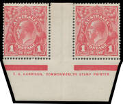 Mostly KGV Heads including Single Wmk 1d red Harrison One Line Imprint pair, 1½d brown & 4d olive Harrison Two Line Imprint pairs & 2d brown Large White Flaw in L/H Value Tablet in block of 4 (variety unmounted); LMult Wmk ½d 'JBC' Monogram block of 15 &