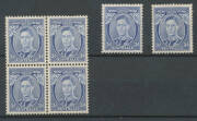 Mostly KGV Heads including Single Wmk 1d red Harrison One Line Imprint pair, 1½d brown & 4d olive Harrison Two Line Imprint pairs & 2d brown Large White Flaw in L/H Value Tablet in block of 4 (variety unmounted); LMult Wmk ½d 'JBC' Monogram block of 15 & - 7