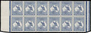 2½d indigo marginal block of 12 (6 x 2), seven units unmounted, Cat $2400+.