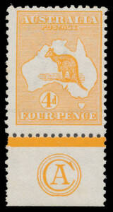4d orange 'CA' Monogram single BW #15(2)zc, minor diagonal "scratch" on the gum but unmounted, Cat $4000 (mounted).