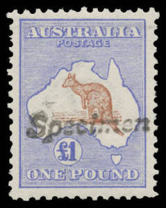 &pound;1 brown & blue with 'Specimen' Handstamp BW #51x, well centred, unmounted, Cat $3750.
