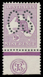- 9d violet 'JBC' Monogram single BW #24ba(2)zc, unmounted, Cat $7500+ (mounted). A very rare stamp, absent from all the major collections we checked.
