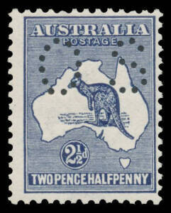 - 2&frac12;d indigo BW #9bb, unmounted, Cat $1000. RPSofL Certificate (1991) for a horizontal pair, of which this is the first unit.